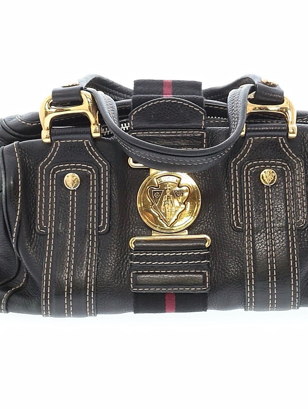 Gucci Black Leather Medium Aviatrix Boston Bag